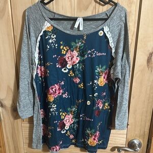 Live 4 Truth Floral Long Sleeve Top with Lace Detail